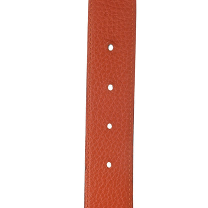 Hermes Box Togo 32mm Belt Strap 80 Black Orange 6 of 6