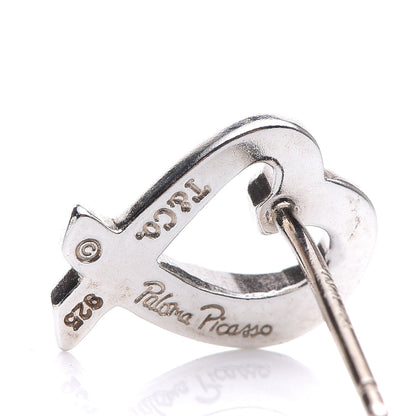 Tiffany Sterling Silver Mini Paloma Picasso Loving Heart Earrings 5 of 6