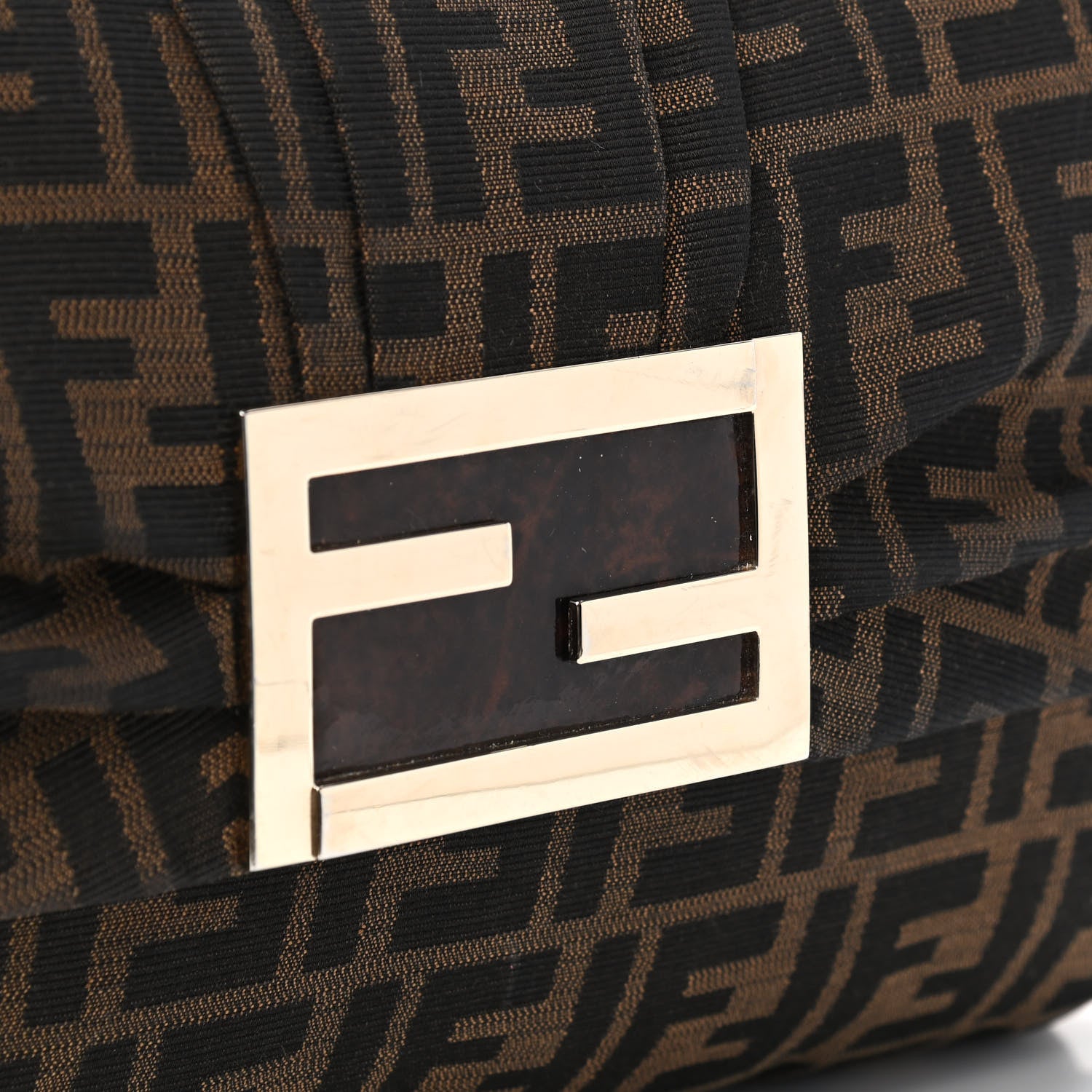 Fendi Zucca Patent Large Mia Shoulder Flap Tobacco 8 of 10