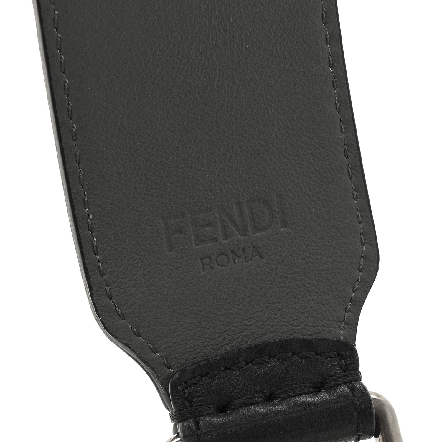 Fendi Vitello Grace FF 1974 Embossed Strap You Black 4 of 5