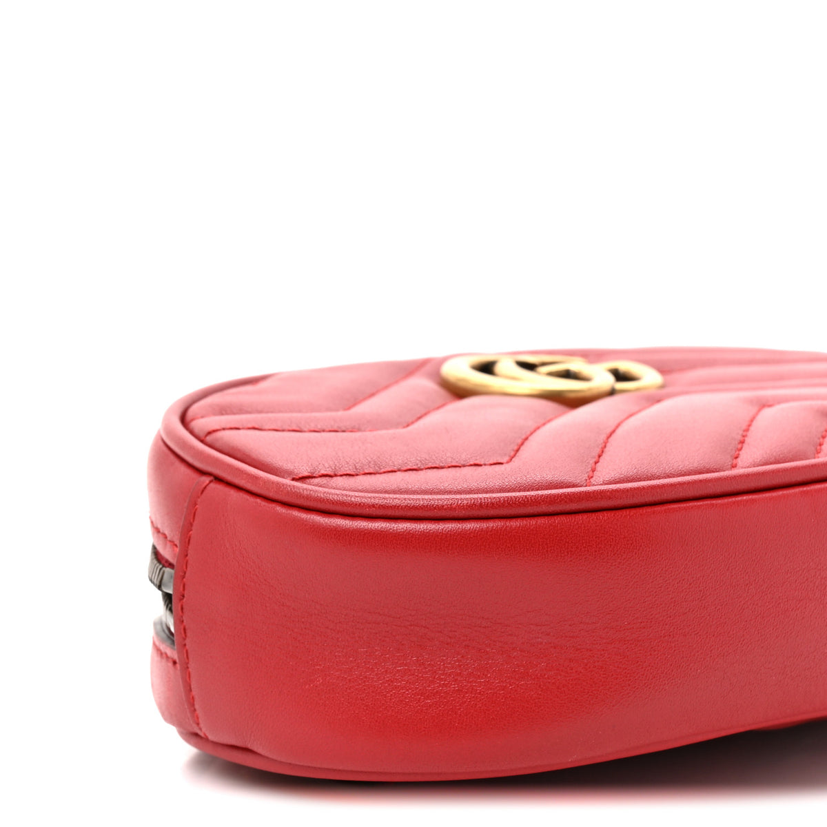 Gucci Calfskin Matelasse GG Marmont Belt Bag 85 34 Hibiscus Red 10 of 11