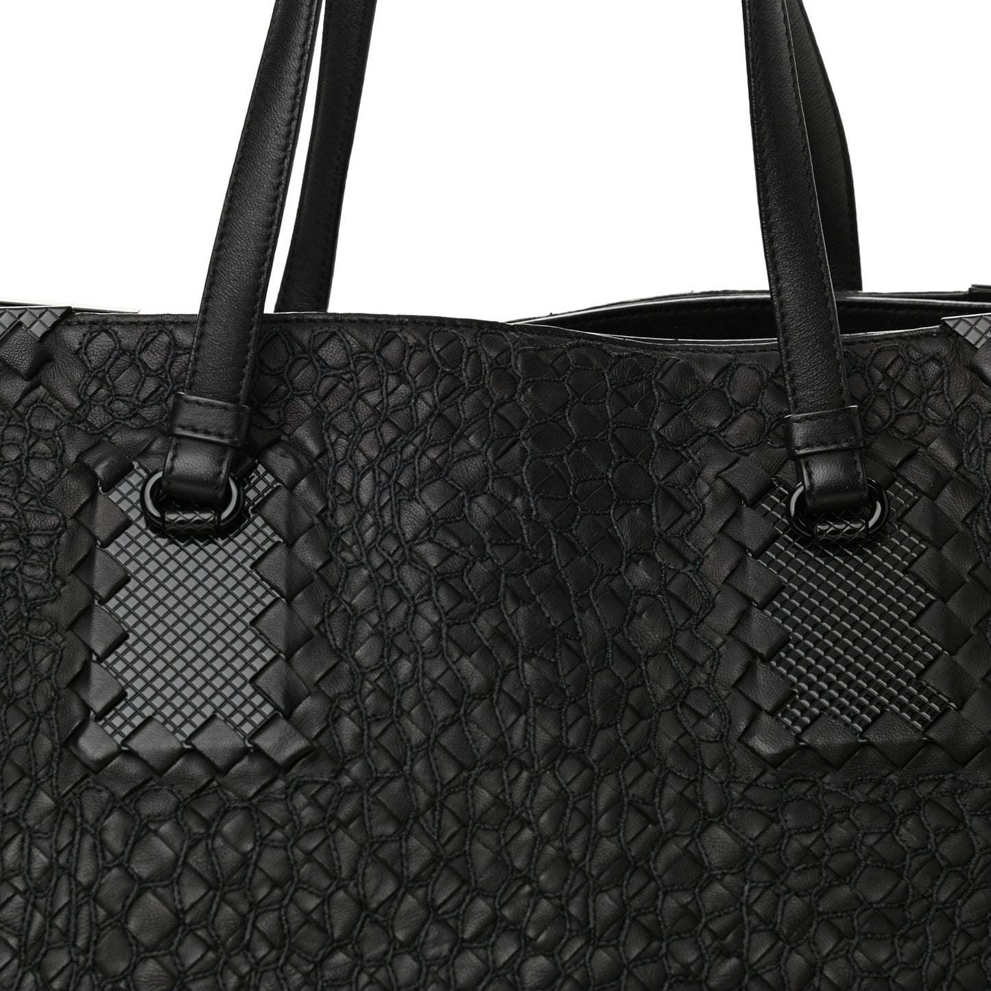 Nappa Intrecciato Stitched Tote Black