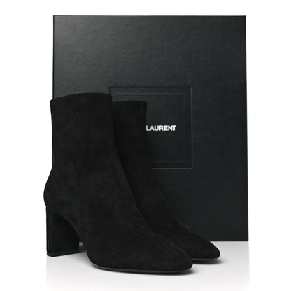 Saint Laurent Suede Loulou Ankle Zip Boot 36 Black 9 of 9