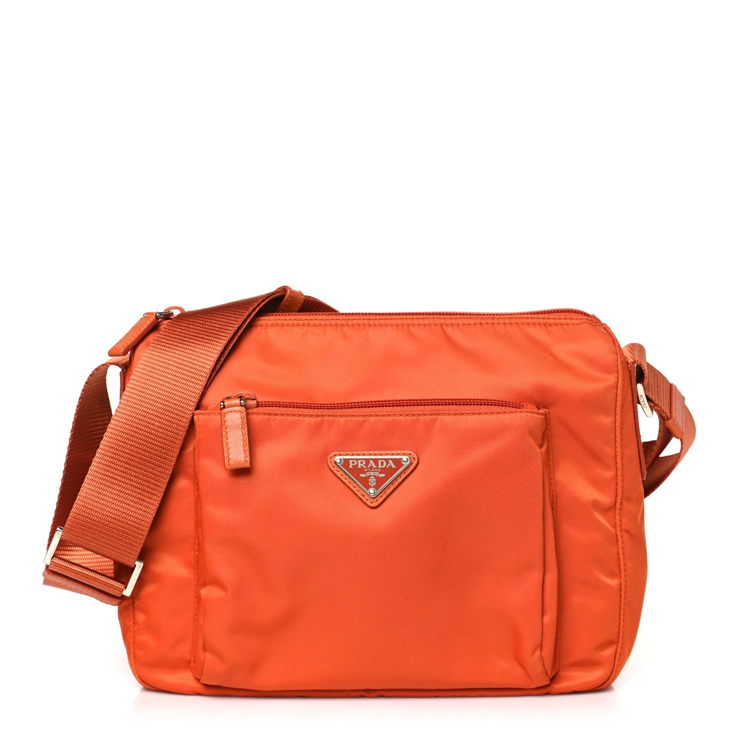 Tessuto Nylon Saffiano Messenger Bag Papaya