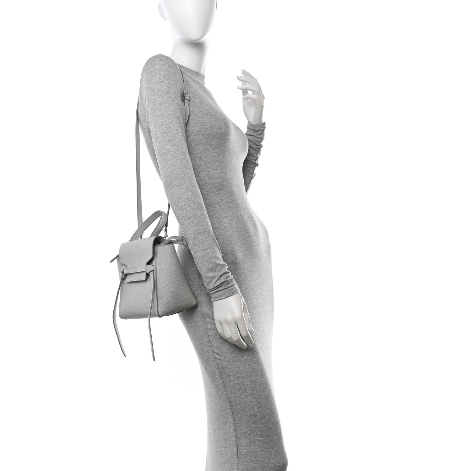 Celine Grained Calfskin Nano Belt Bag Mineral 2 of 11
