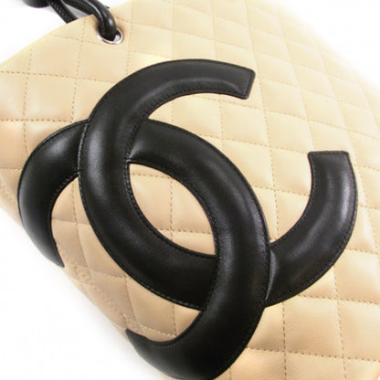 Chanel Calfskin Quilted Medium Cambon Tote Beige Black 6 of 11