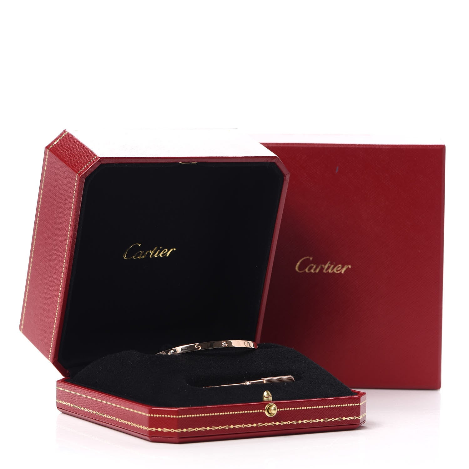 Cartier 18K Pink Gold 6 Diamond Small LOVE Bracelet 16 7 of 7