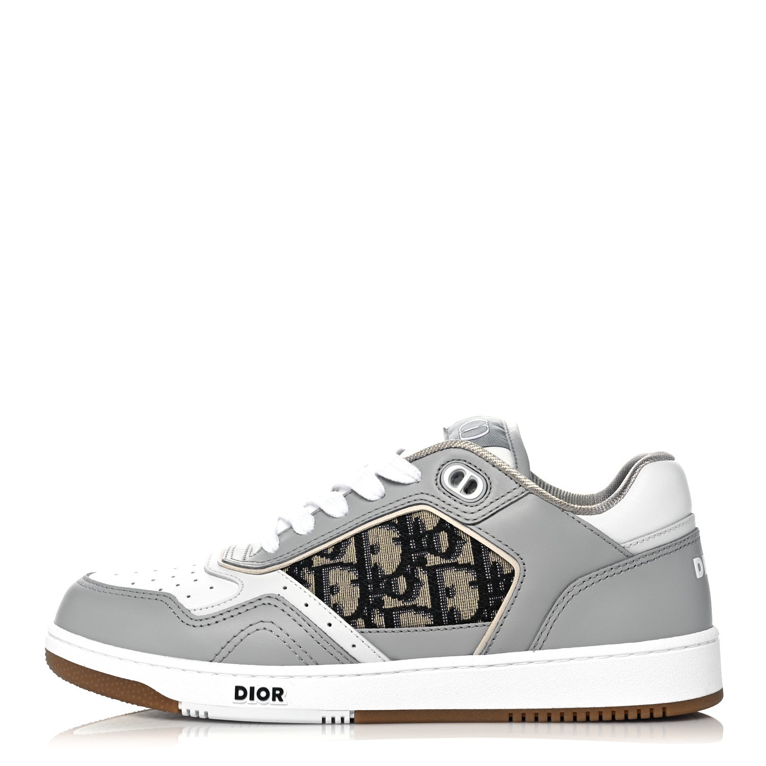 Christian Dior Smooth Calfskin Jacquard Oblique Mens B27 Low Top Sneakers 38 Beige Blue 1 of 7