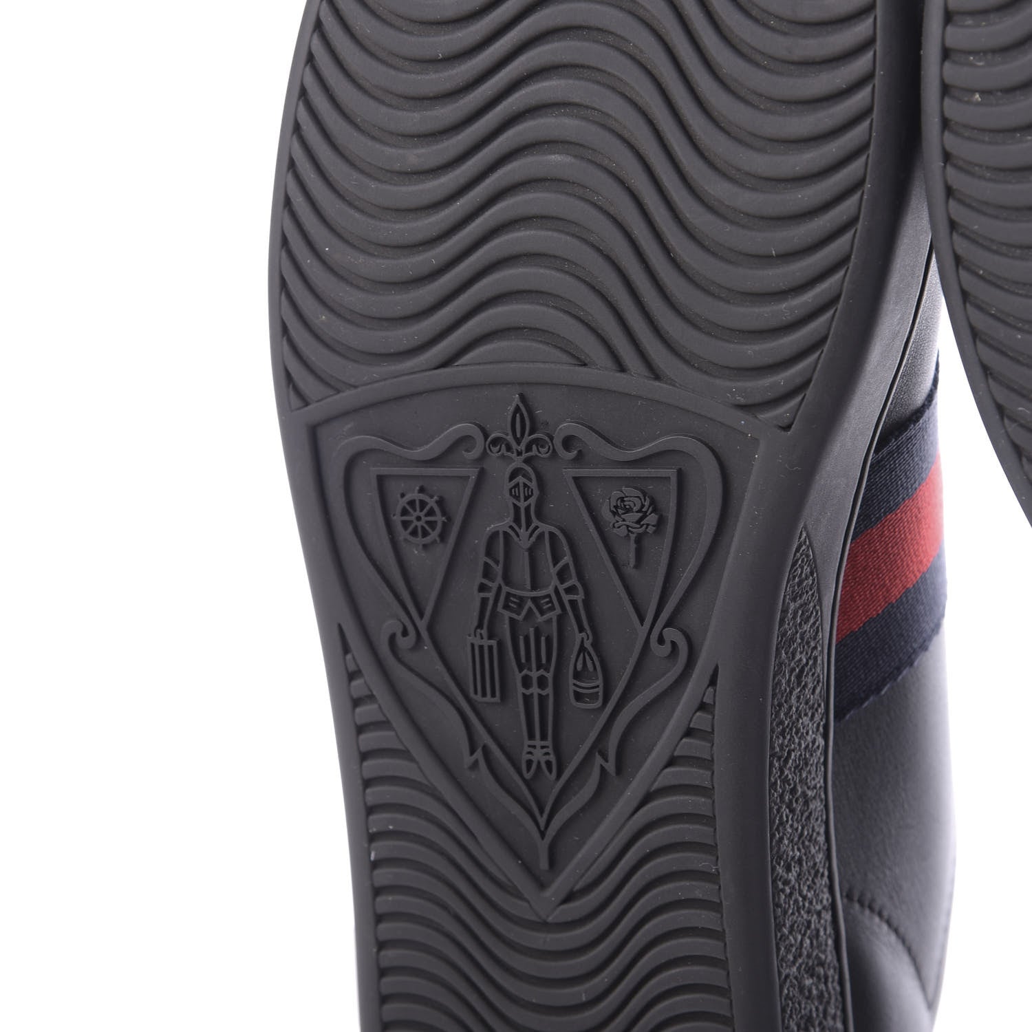 Gucci Calfskin Ayers Web Bee Embroidered Ace Sneakers 39.5 Black 9 of 10