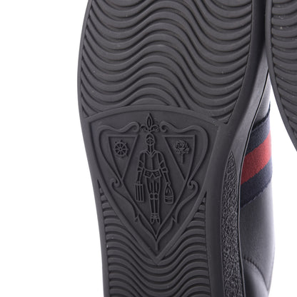 Gucci Calfskin Ayers Web Bee Embroidered Ace Sneakers 39.5 Black 9 of 10