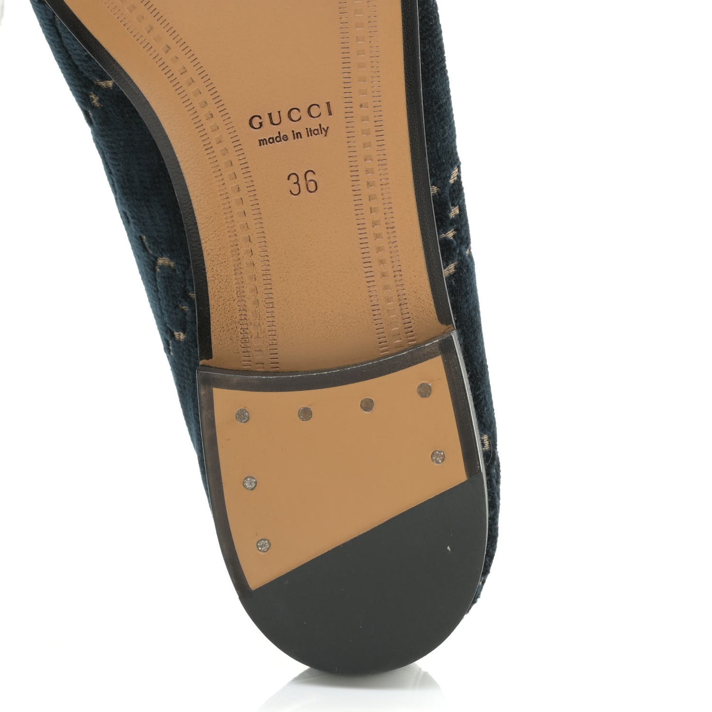 Velvet GG Monogram Horsebit Womens Jordaan Loafers 36 Blue Beige