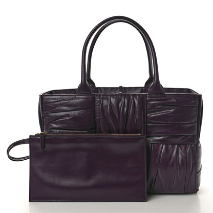 Bottega Veneta Foulard Intrecciato Pleated Medium Arco Tote Dark Mystic 3 of 11