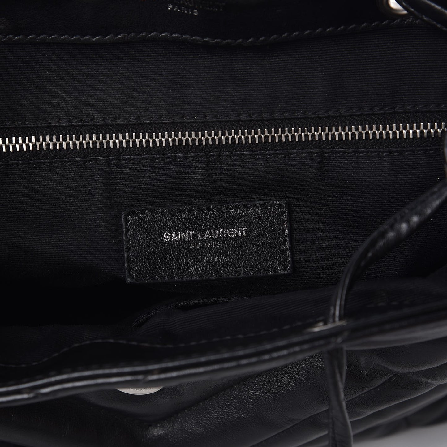 Calfskin Y Quilted Monogram Small Loulou Backpack Black