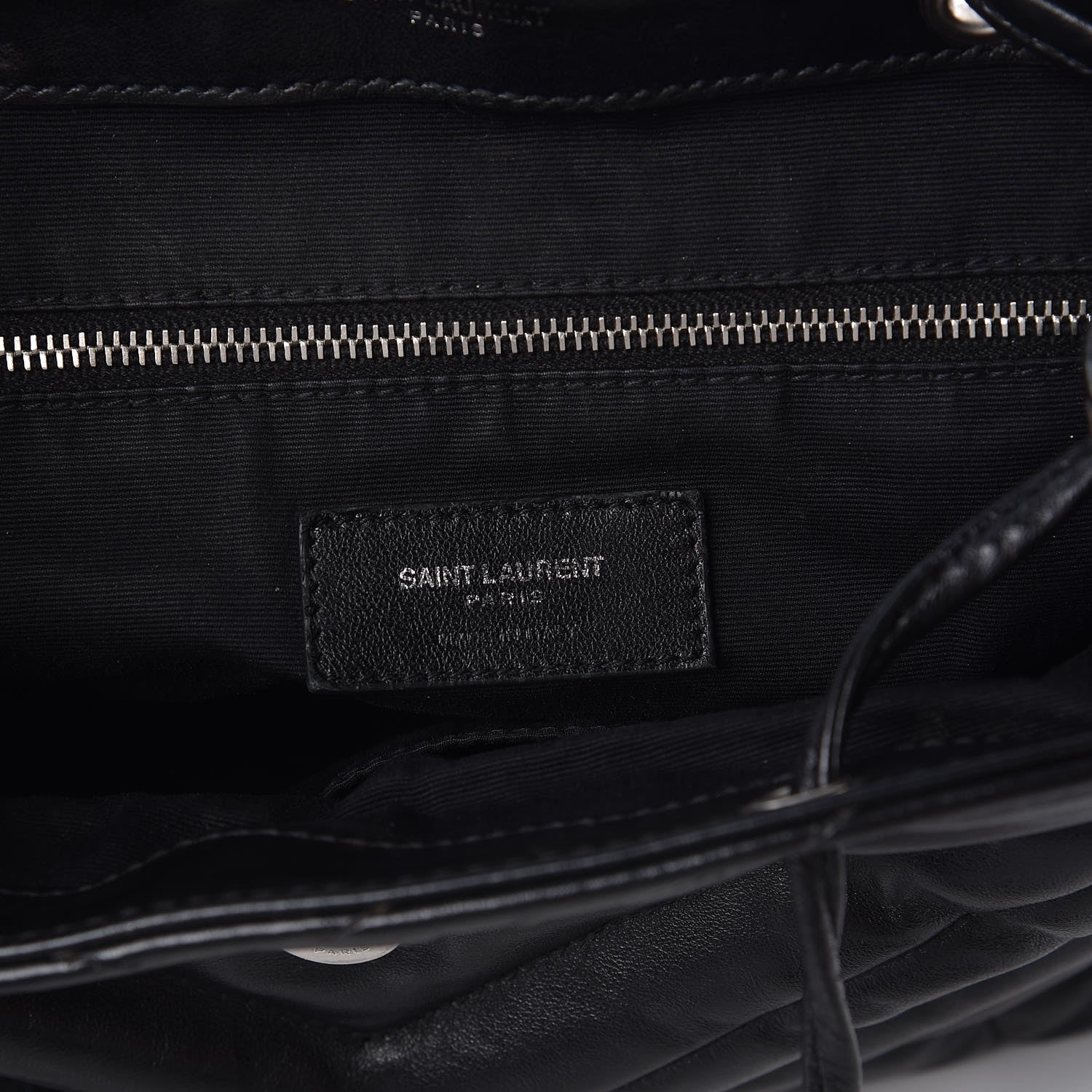 Saint Laurent Calfskin Y Quilted Monogram Small Loulou Backpack Black 6 of 12