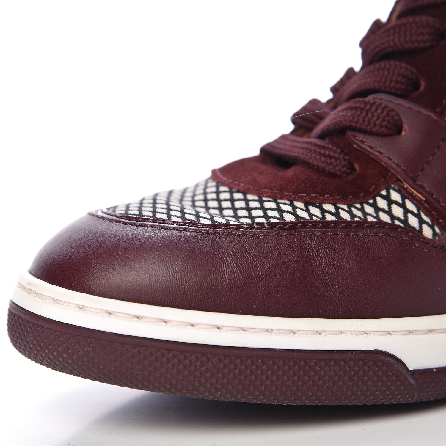Louis Vuitton Calfskin Suede Postmark Wedge Sneakers 37.5 Bordeaux 12 of 14