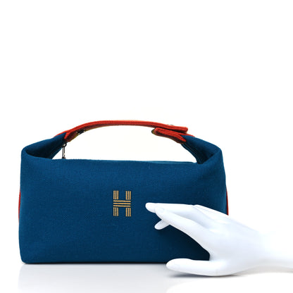 Hermes Wool Rocabar Large Bride-A-Brac Pouch Bleu Paon 2 of 7
