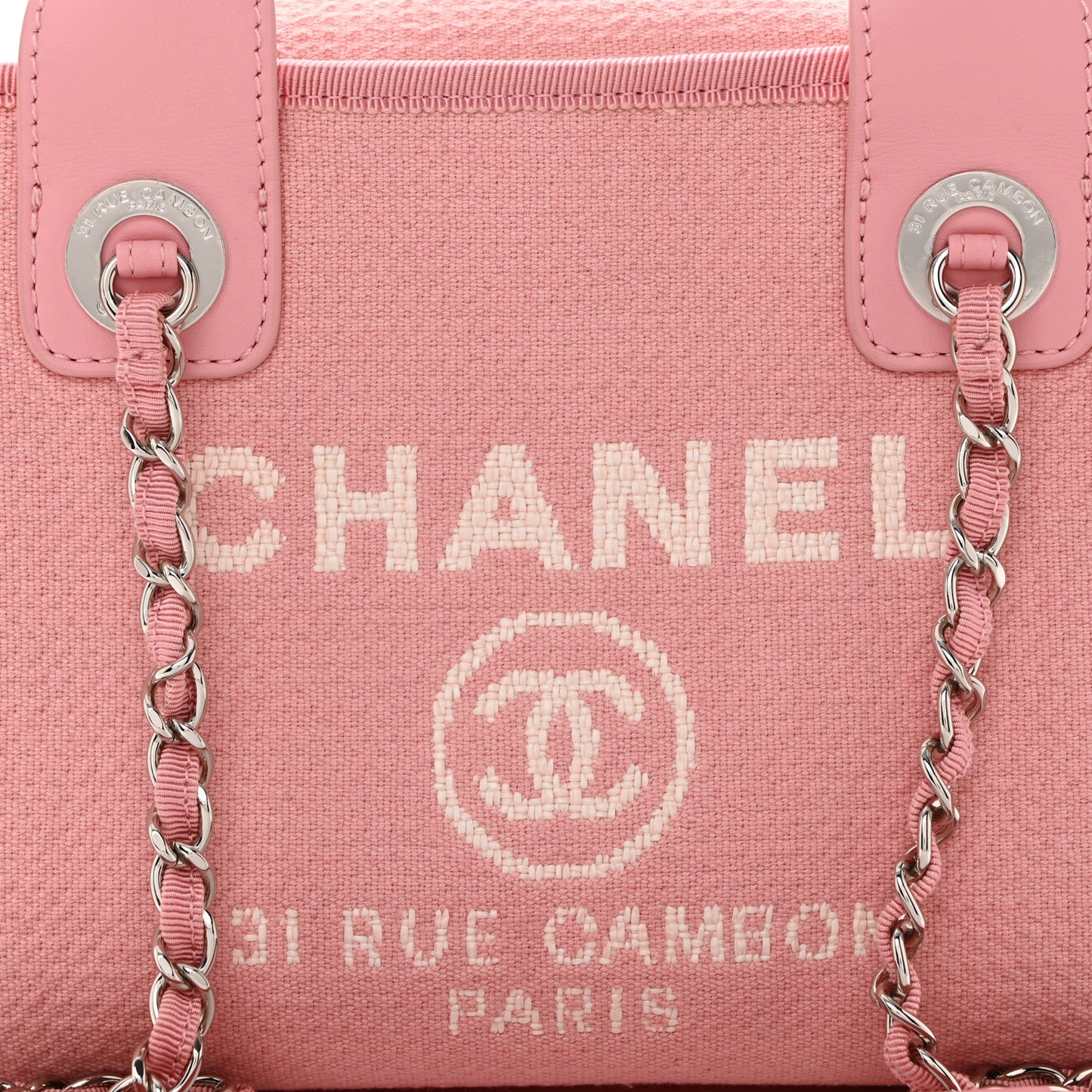 Canvas Deauville Small Bowling Bag Pink