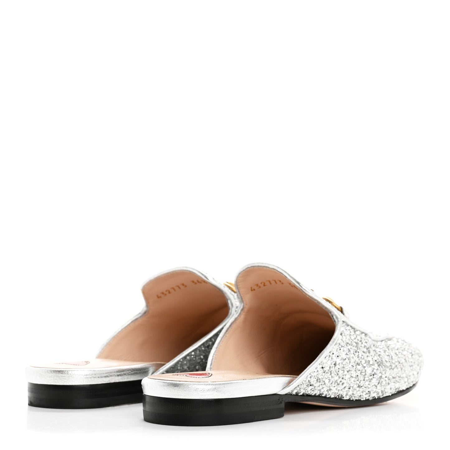 Glitter Womens Princetown Slippers 36.5 Silver
