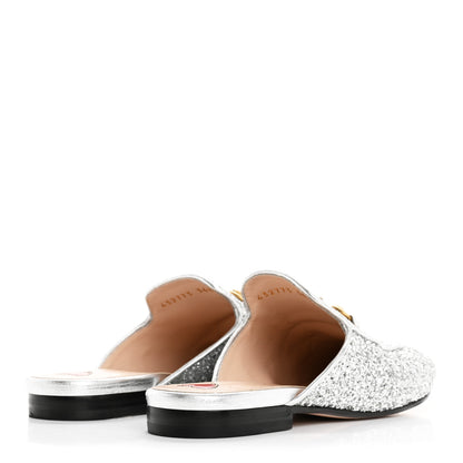 Gucci Glitter Womens Princetown Slippers 36.5 Silver 5 of 9