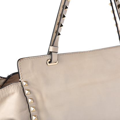 Valentino Garavani Vitello Medium Rockstud Tote Ivory 12 of 13