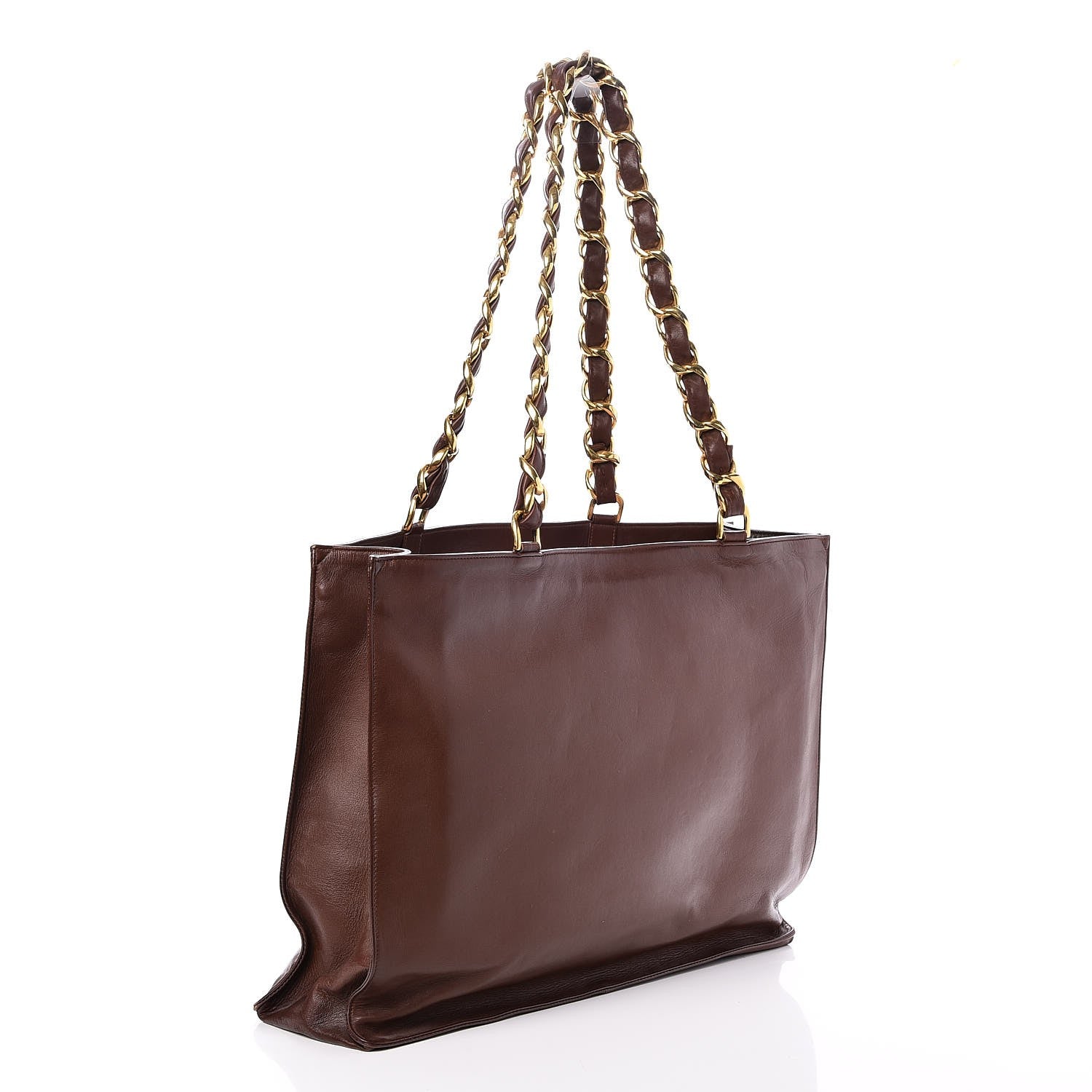 Chanel Lambskin CC Tote Brown 3 of 8