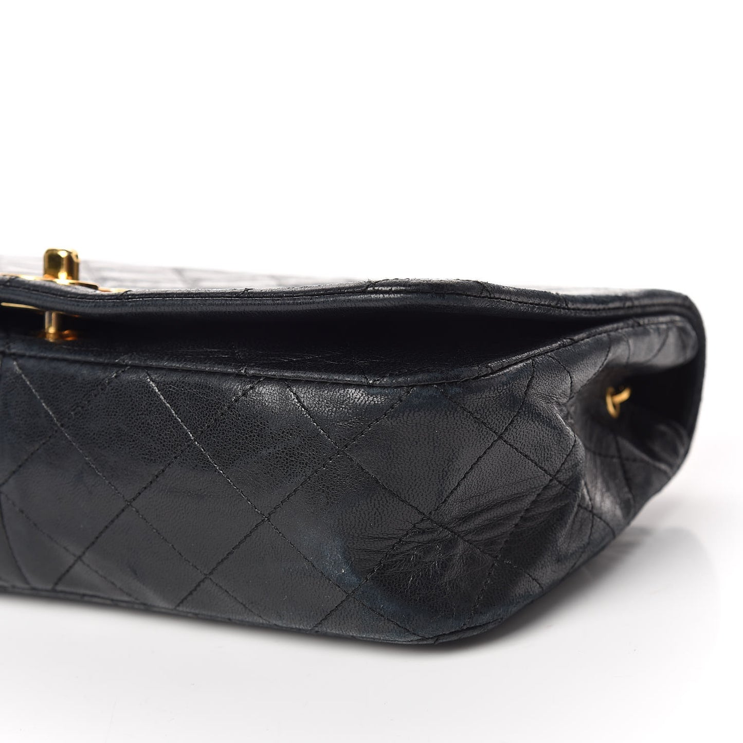 Lambskin Quilted Small Single Flap Black