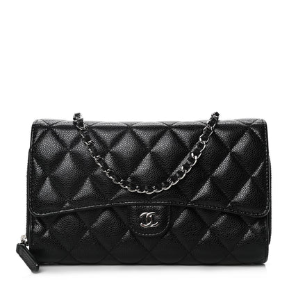 Chanel Caviar Quilted Phone Holder Wallet on Removable Chain Black 1 of 15