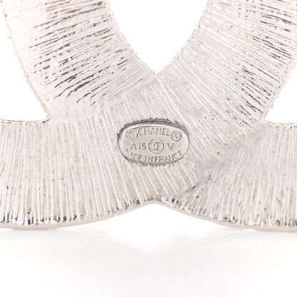 Chanel Baguette Crystal CC Brooch Silver 4 of 4
