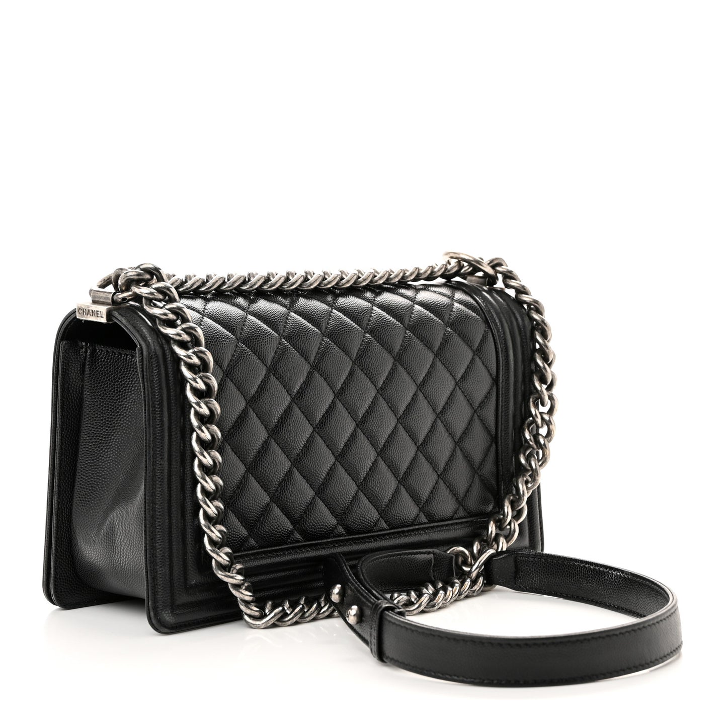 Caviar Quilted Medium Boy Flap Black