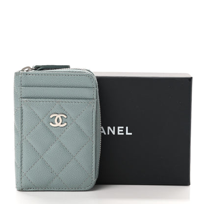 Chanel Caviar Quilted Zip Card Holder Light Blue 11 of 11
