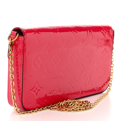 Louis Vuitton Vernis Felicie Pochette Chain Wallet Hot Pink 4 of 11