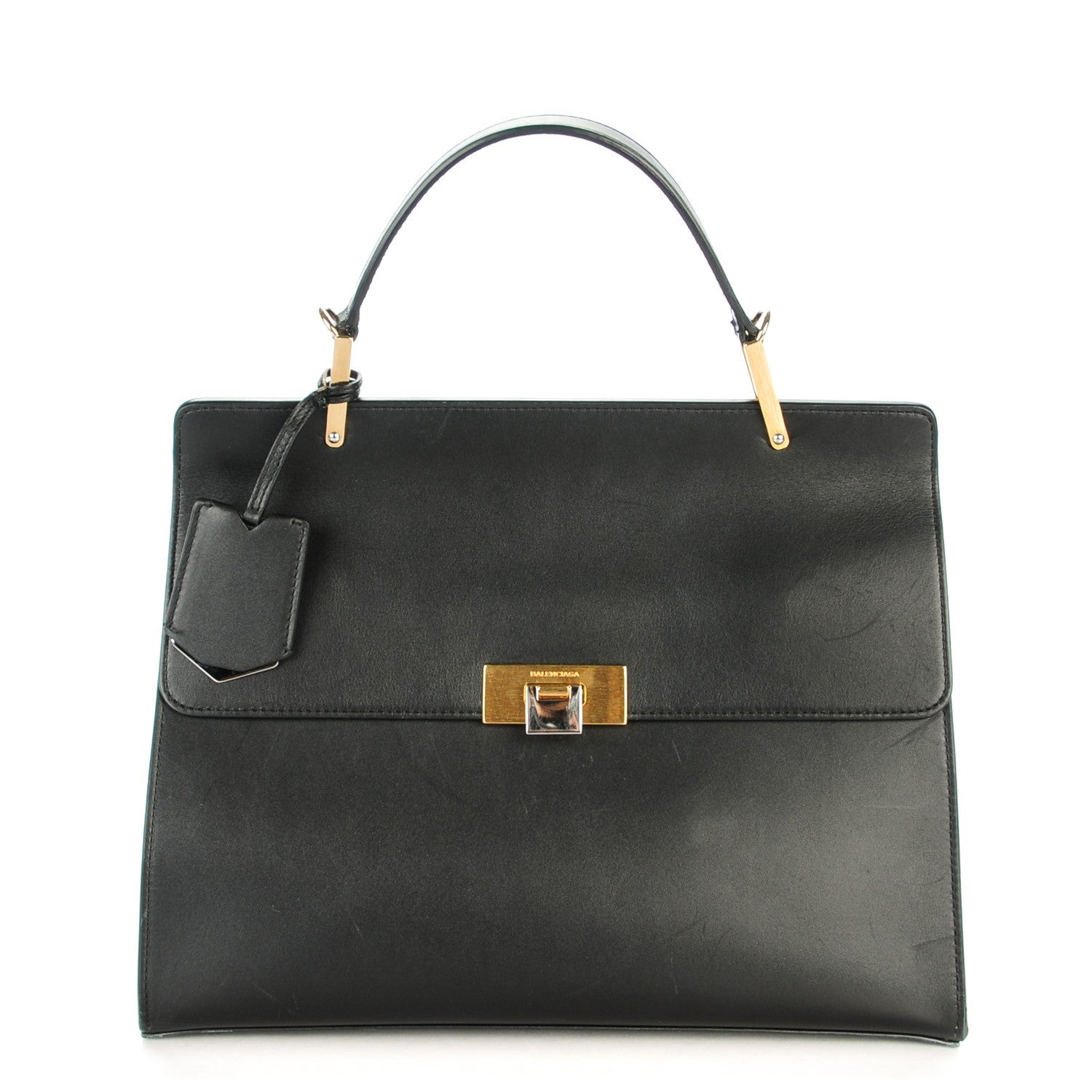 Balenciaga Smooth Calfskin Le Dix M Cartable Shoulder Bag Black 1 of 7