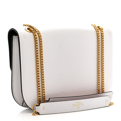 Valentino Garavani Smooth Calfskin Small VLock Shoulder Bag Bianco Ottico Rouge Pur 3 of 12