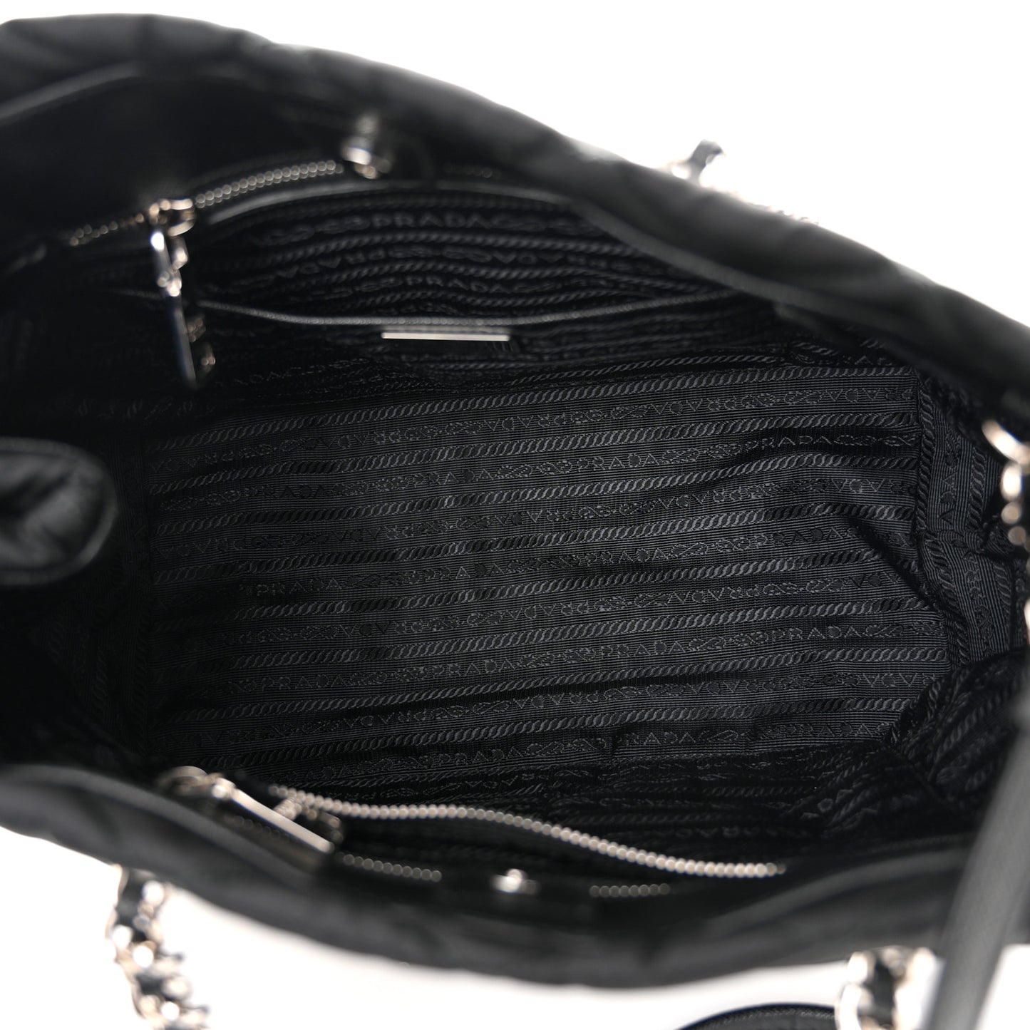Nylon Tessuto Impuntu Quilted Tote Black