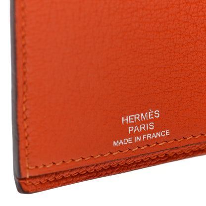 Hermes Chevre Mysore Evelyne Long Wallet Orange 6 of 7