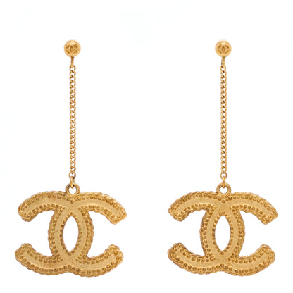 Chanel CC Drop Earrings Matte Gold 1 of 4
