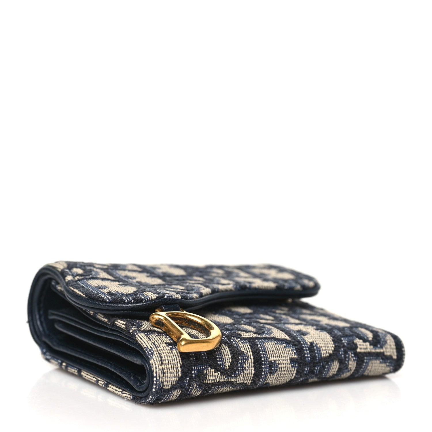 Christian Dior Oblique Saddle Lotus Wallet Blue 4 of 8