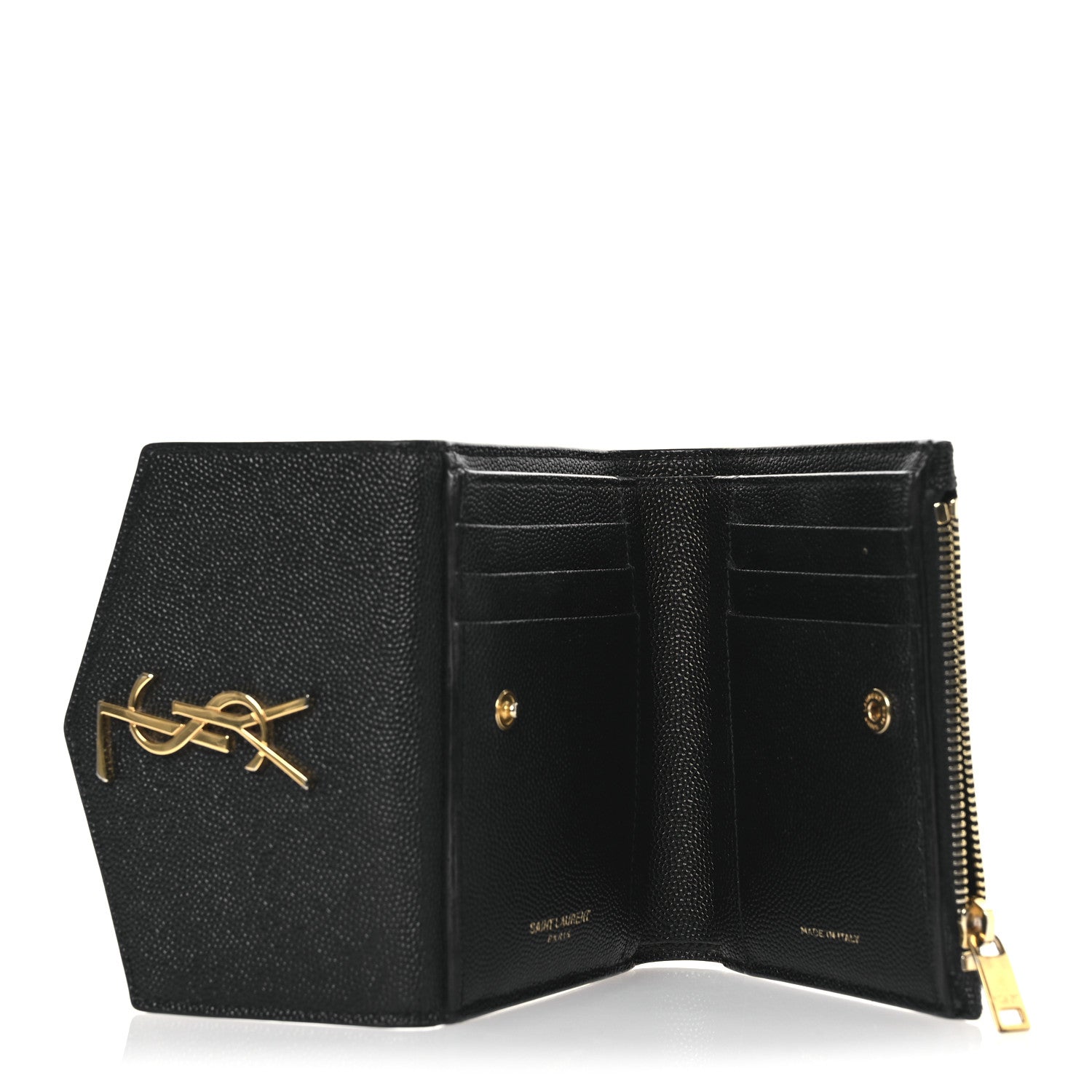 Saint Laurent Grain De Poudre Monogram Bi-Fold Wallet Black 5 of 12