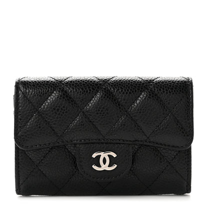 Chanel Caviar Quilted Flap Card Holder Wallet Black 1 of 8