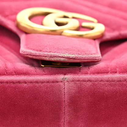 Gucci Velvet Matelasse Small GG Marmont Shoulder Bag Light Raspberry Rose 11 of 11