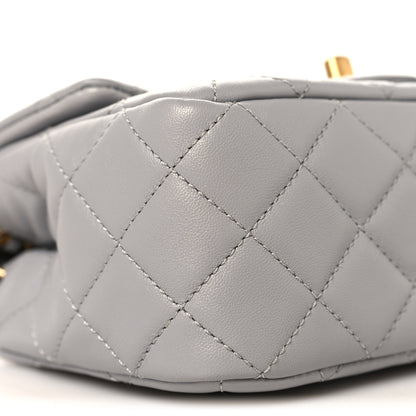 Chanel Lambskin Quilted Mini Pearl Crush Flap Light Grey 9 of 12