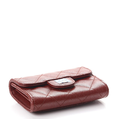 Chanel Iridescent Caviar Quilted Card Holder Burgundy 4 of 9