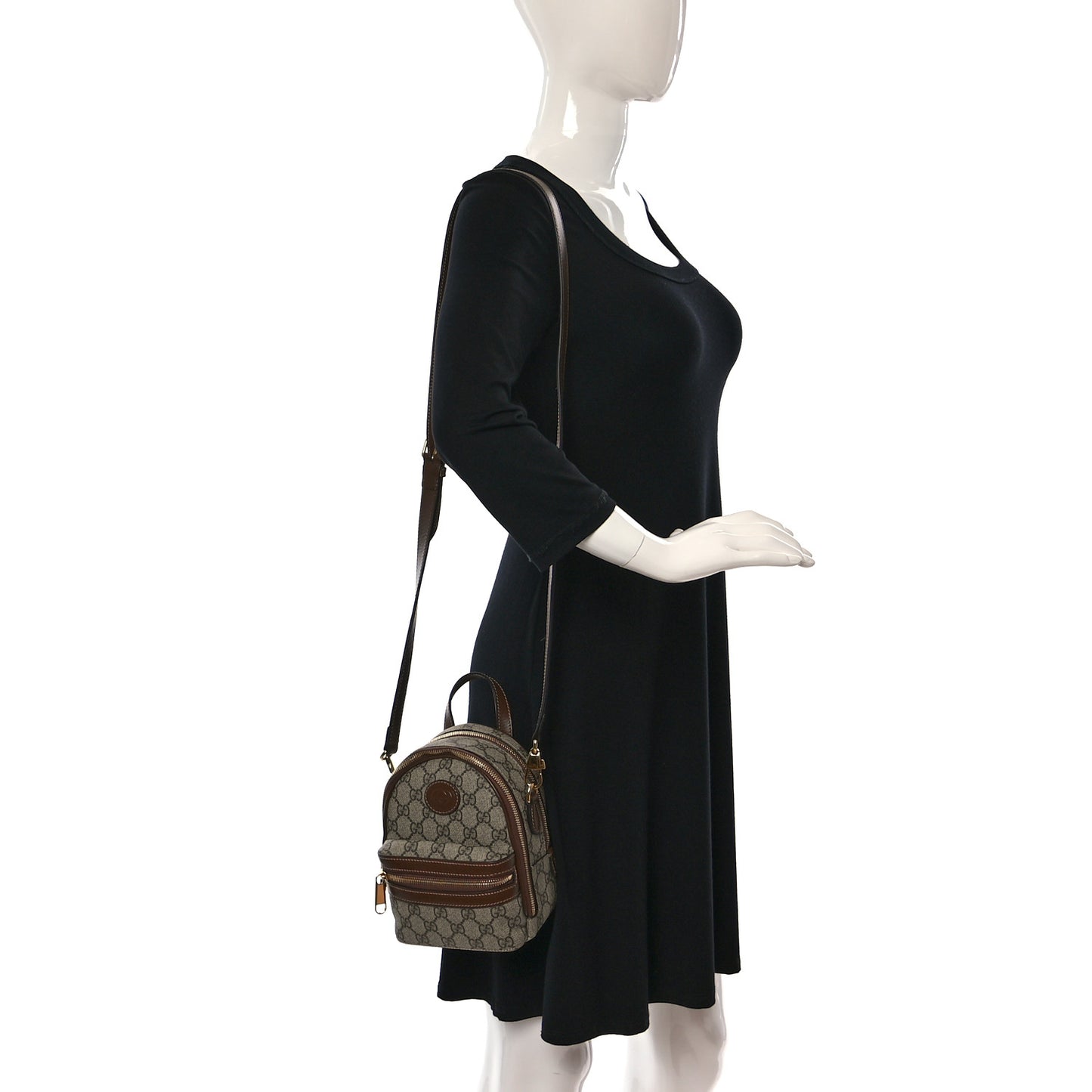 GG Supreme Monogram Azalea Calfskin Retro Interlocking G Multi-Function Bag Beige Ebony Brown Sugar