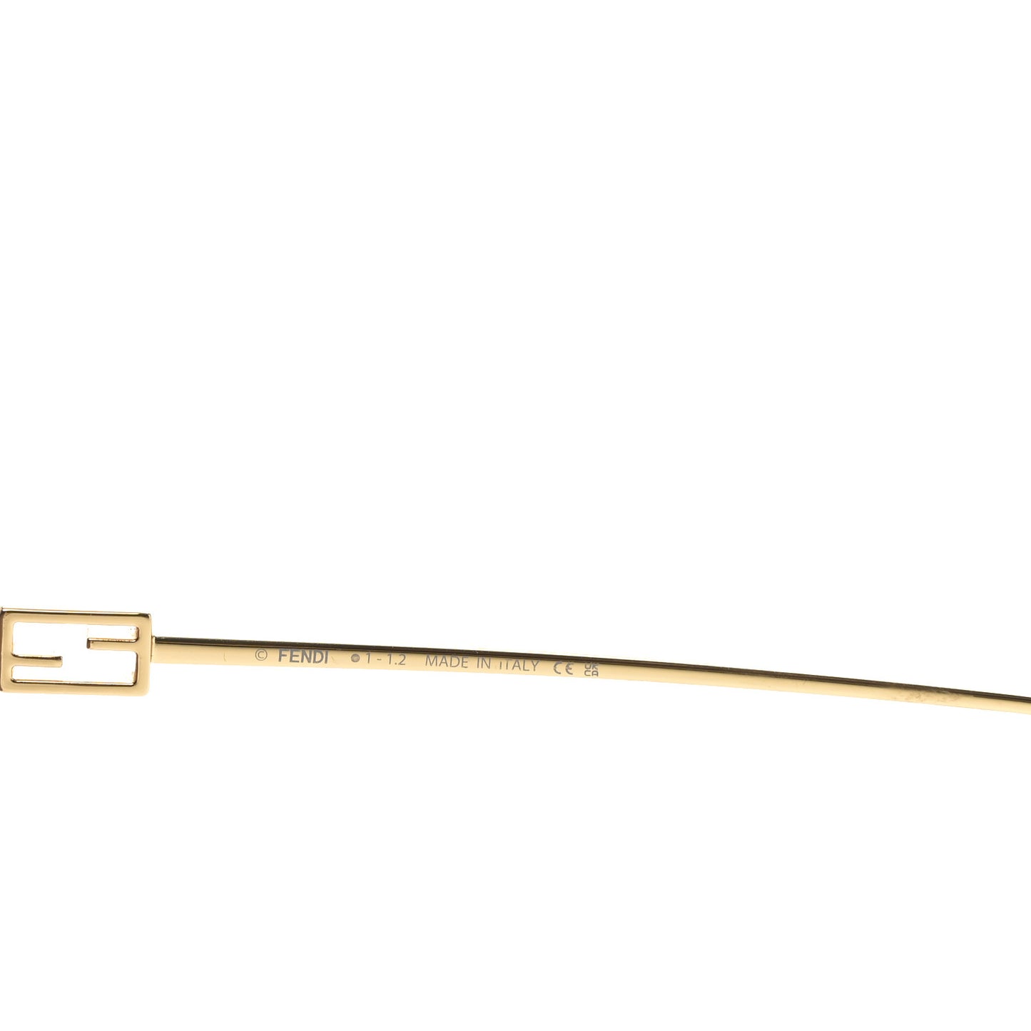 Metal Square Sunglasses FF40013U Gold Brown