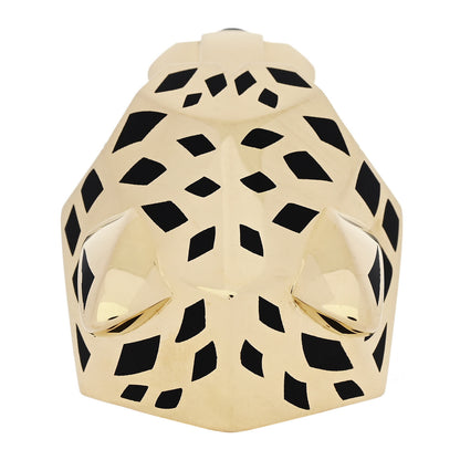 Cartier 18K Yellow Gold Peridot Black Onyx Black Lacquer Panthere De Cartier Ring 66 11.5 3 of 7