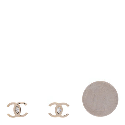 Chanel Crystal CC Earrings Gold 2 of 4