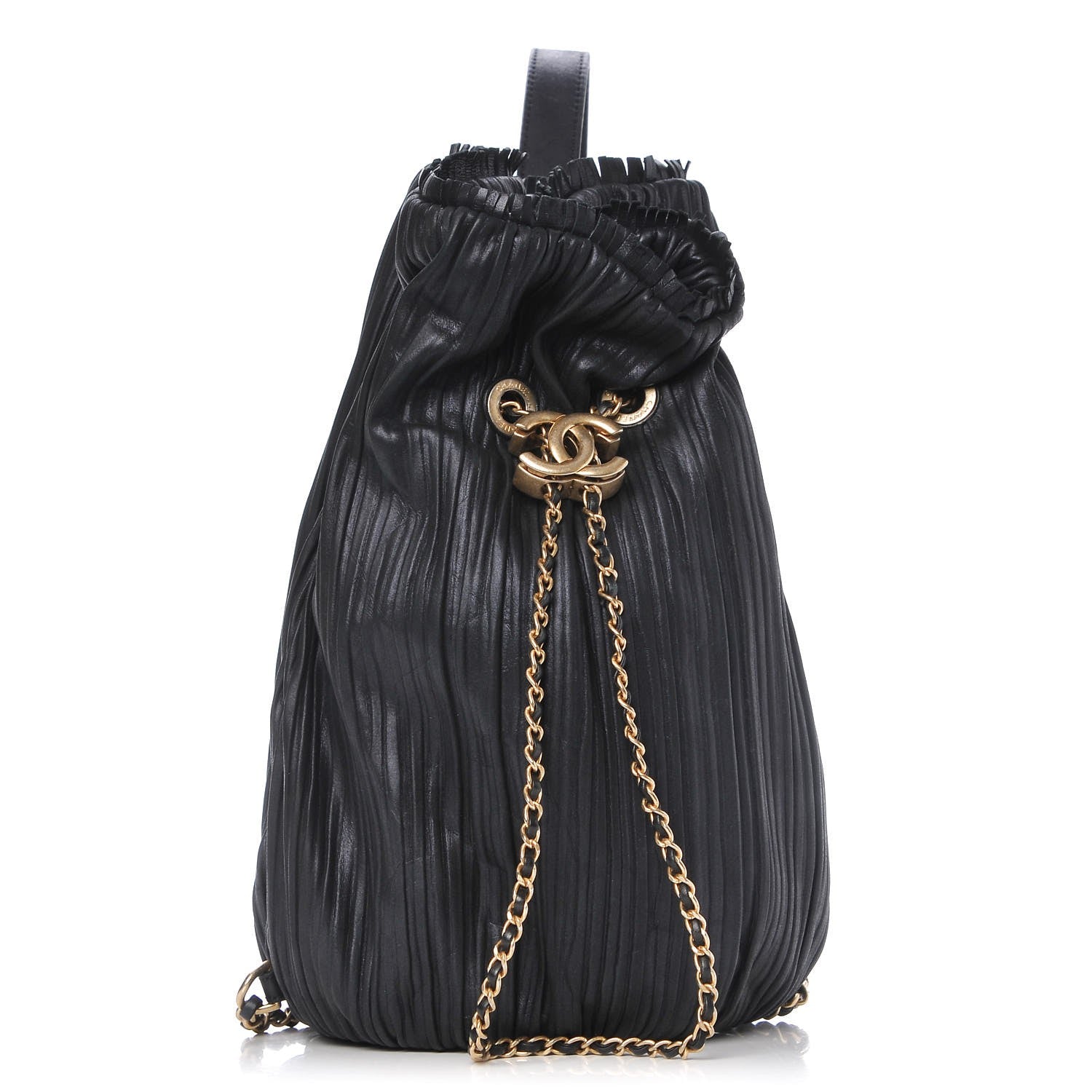 Chanel Iridescent Crumpled Calfskin Small Coco Pleats Backpack Navy 1 of 7