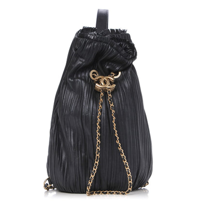 Chanel Iridescent Crumpled Calfskin Small Coco Pleats Backpack Navy 1 of 7