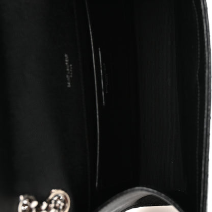 Saint Laurent Grain De Poudre Textured Mixed Matelasse Triquilt Medium Monogram Satchel Black 5 of 11