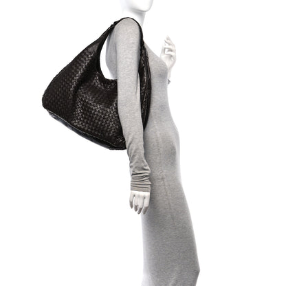 Bottega Veneta Nappa Intrecciato Large Campana Hobo Ebano 2 of 13